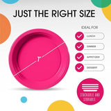 Exquisite Cerise Plastic Plates For Party 7" Cerise Disposable Plates For Party Supplies 50 Pcs Disposable Dinner Plate Heavy Duty 350 GSM Plate Sets, Plastic Dinnerware Sets
