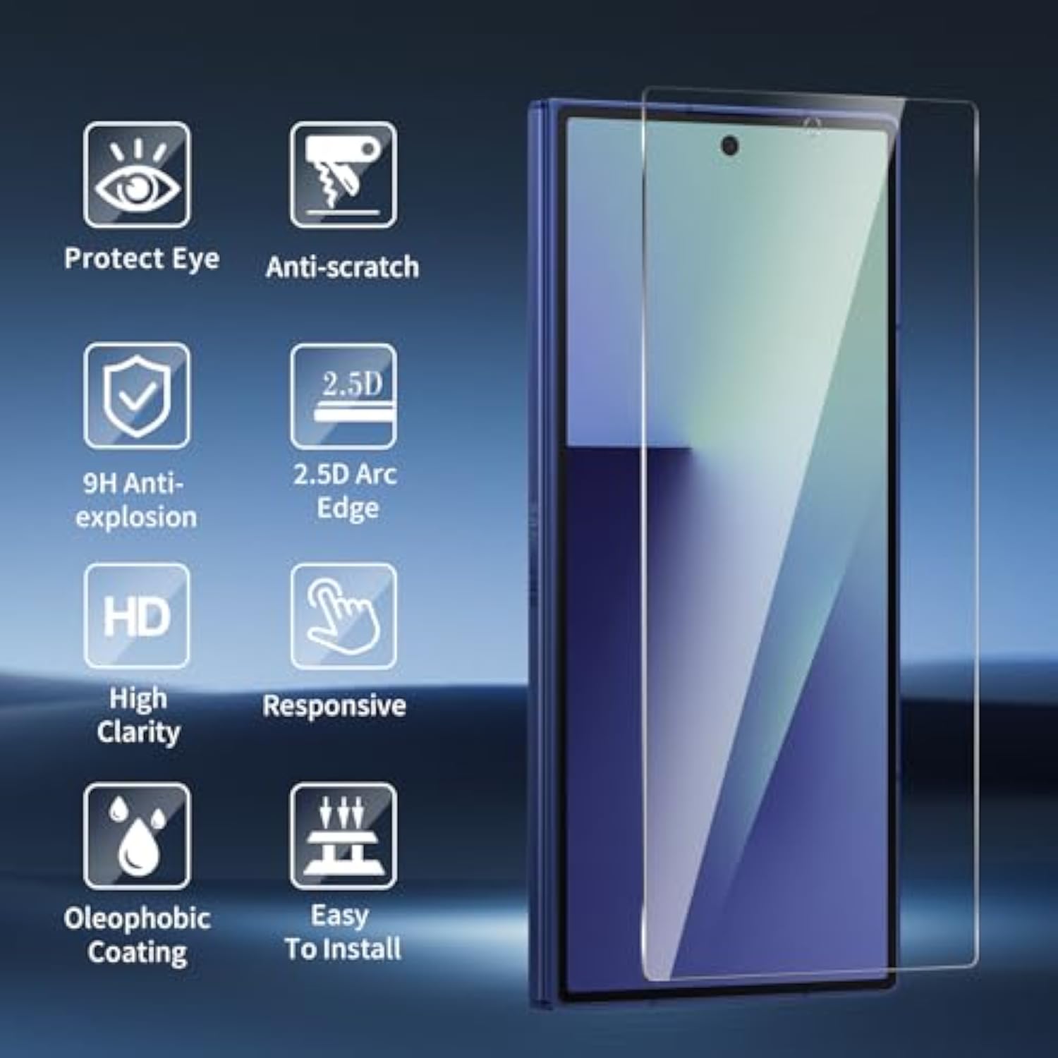 2 Pack For Samsung Galaxy Z Fold 7 Screen Protector+ 2 Pack Camera Lens Protector, 9H Hardness Tempered Glass Film ?Scratch-Resistant?Anti-Fingerprint?Samsung Galaxy Z Fold 7?