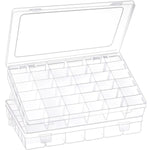 2 Pack 36 Grids Clear Plastic Organizer Box With Adjustable Dividers, Small Craft Organizers And Storage, Compartment Container For Bead, Nail, Jewelry, Art, Diy Crafts, Fishing Tackle, Small Items