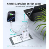 40W USB C Charger 2-Pack, 4-Port Fast Charging Block for iPhone & Tablets