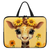 Giraffe 17 Inch Laptop Sleeve, Laptop Cover Computer Bag Tablet Carrying Case With Handle, Fashion Zipper Tote Bags Notebook Sleeves Handbag Messenger Briefcase Gifts For Women