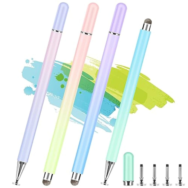 Stylus Pens For Touch Screens, 4 Pcs High Precision Disc Stylus With Magnetic Cap, 2 In 1 Stylus Pen Compatible With Iphone, Ipad Pro, Mini, Air And Samsung Tablets