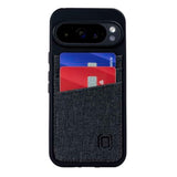 Pixel 9/9 Pro Card Case, 2 Slots, Magnetic Mount, Canvas Leather - Black