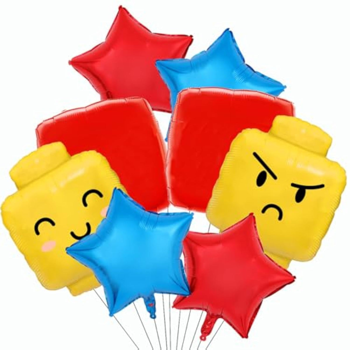 Building Block Balloons Building Blocks Themed Birthday Party Balloons Brick Themed Balloons Building Block Party Balloons For Kids Toddlers Birthday Party Supplies-8Pcs