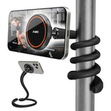Flexible Gooseneck Phone Holder For Iphone Magsafe, Long Arm Gym Magnetic Phone Holder For Treadmill Peloton, Portable Fitness Home Gym Accessory, Phone Mount For Stroller/Shopping/Golf Cart/Desk