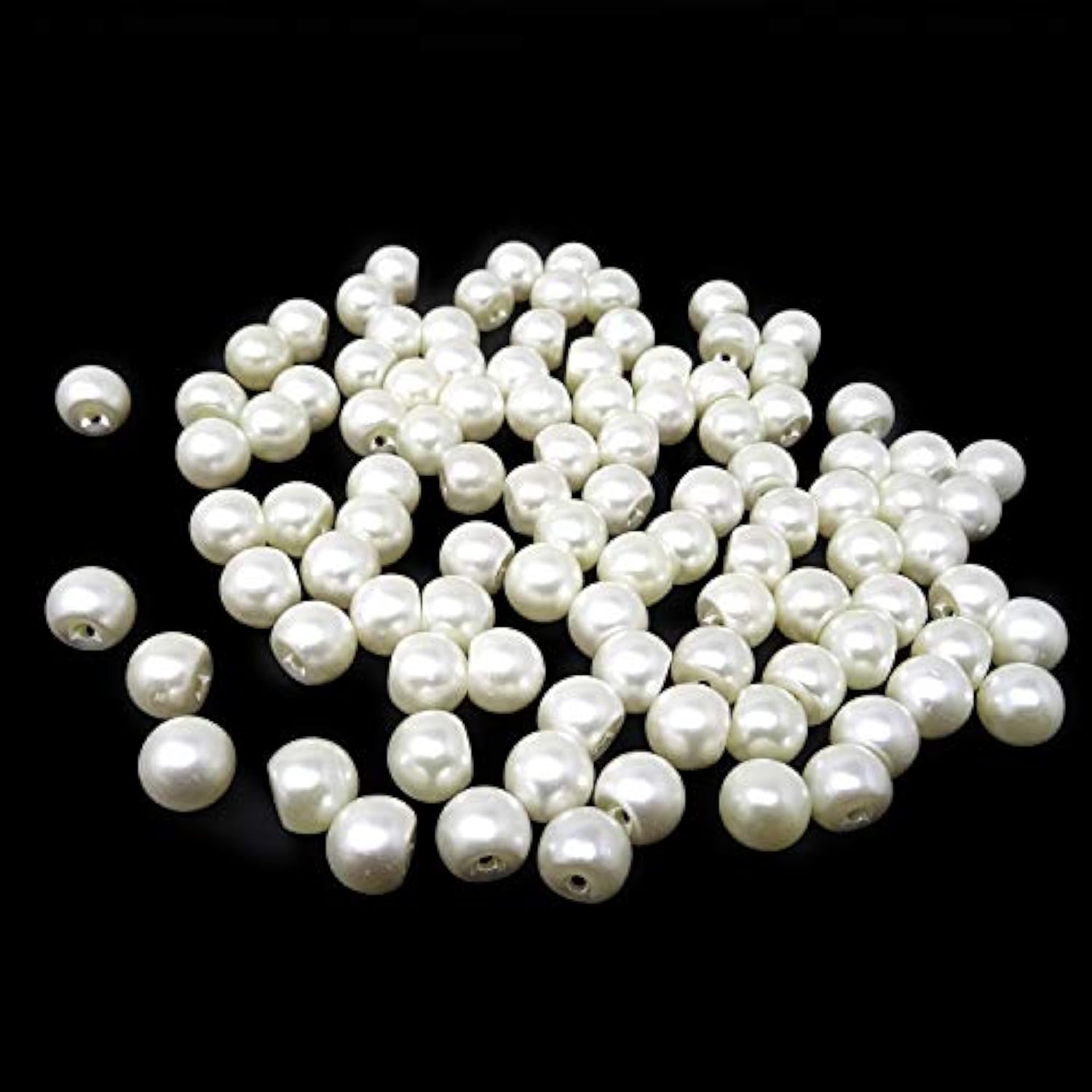 100Pcs Plastic Round Pearl Buttons Sewing Buttons With Hole Pearl Bead