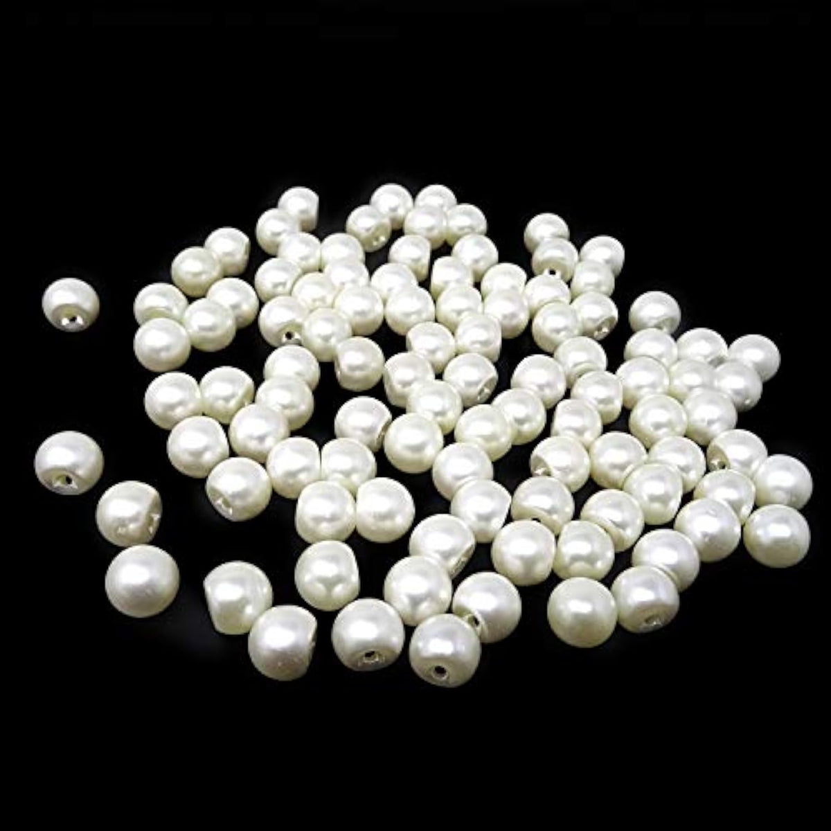 100Pcs Plastic Round Pearl Buttons Sewing Buttons With Hole Pearl Bead