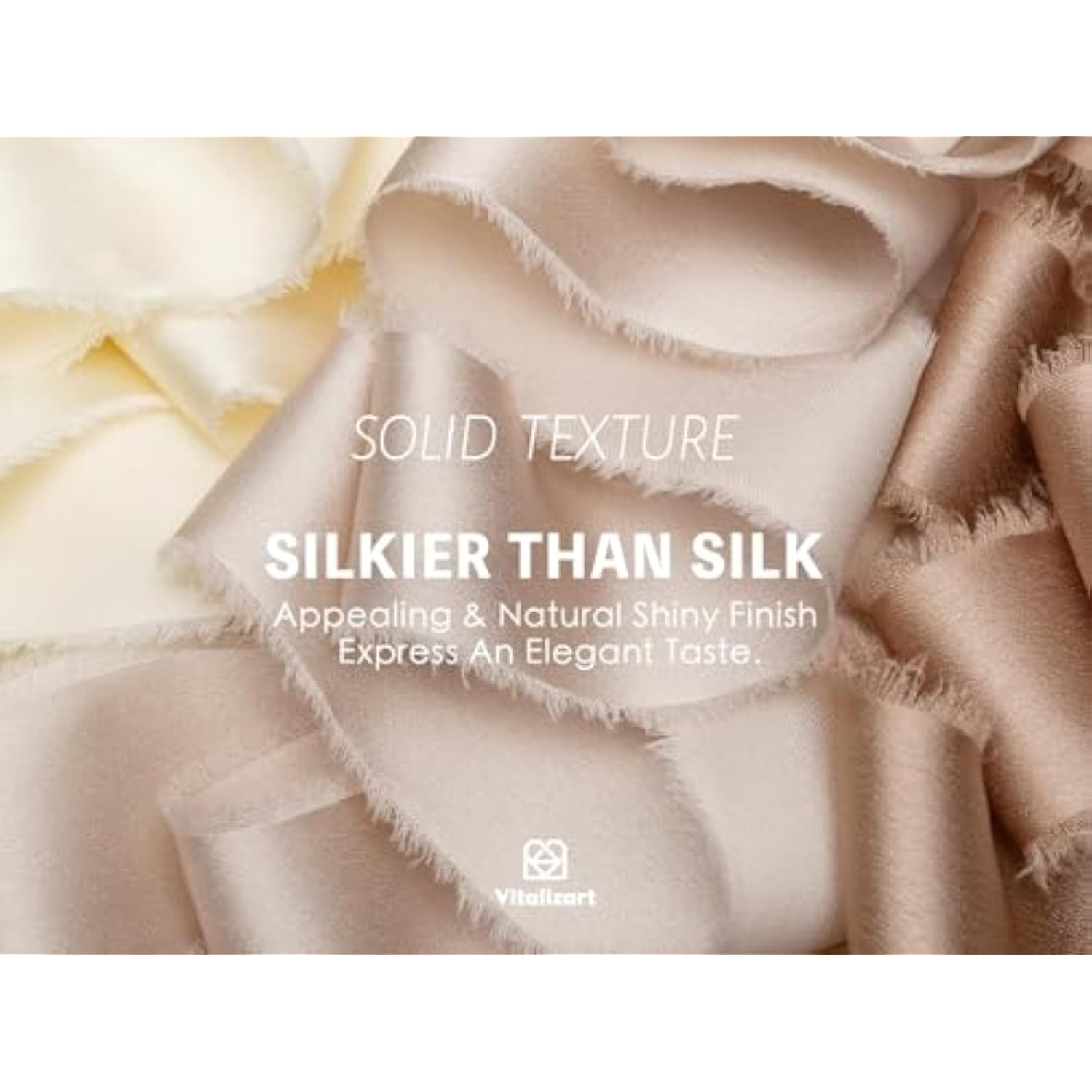 Silk Satin Ribbon 1 Inch X 15 Yard Wooden Spool Champagne & Nude Handmade Frayed Ribbon For Gift Wrapping Baby Shower Wedding Bridal Bouquets Holiday Decor Light Brown