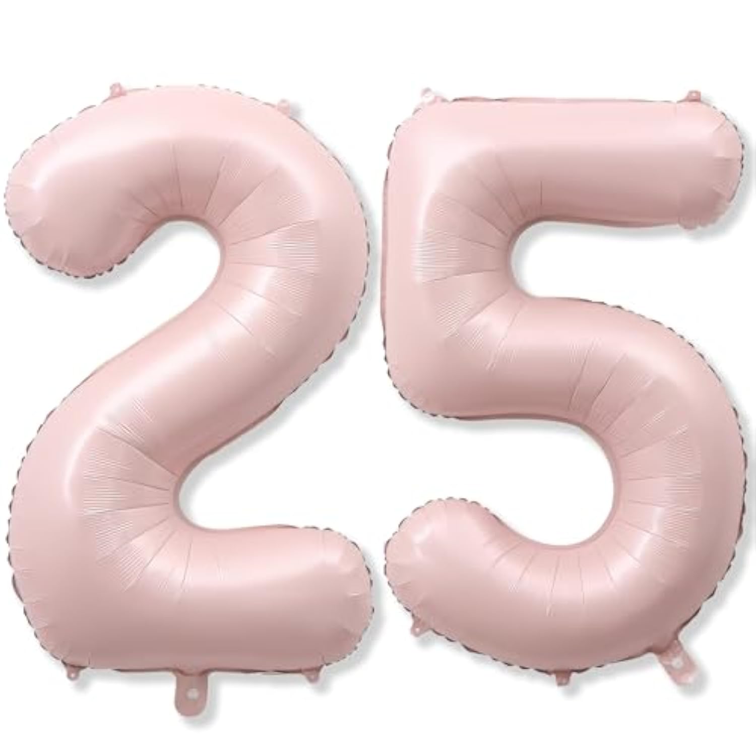 Pastel Pink 25 Balloon Number For Girls, 40'' Self Inflating Number 25 Balloons, Big Light Blush Pink Foil 2 & 5 Helium Balloon 25 For Women Boho Coquette 25Th Birthday Party Graduation Decorations