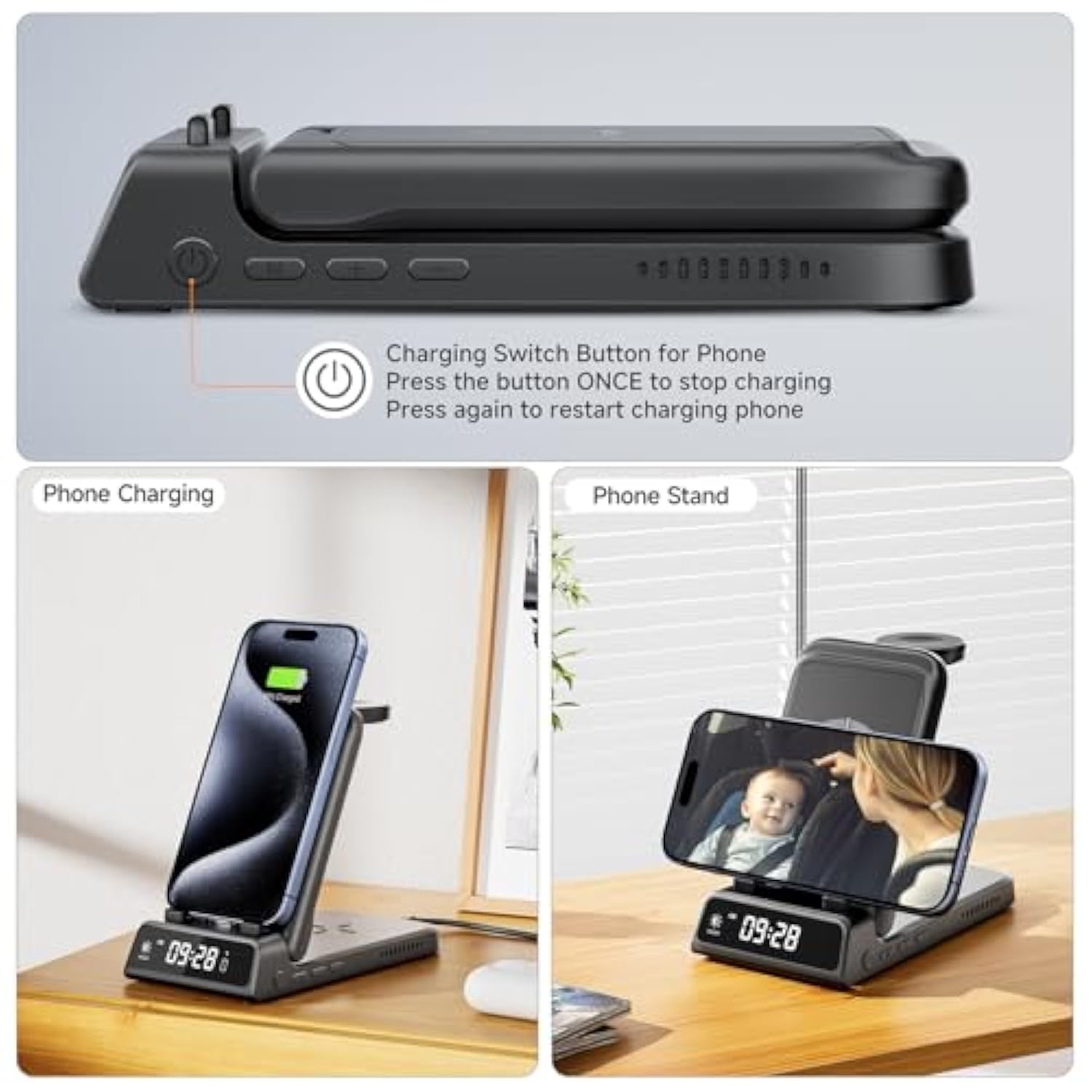 Charging Station For Iphone, 703A, Wireless Charger For Iphone 16/15/14/13/12/11 Series, For Apple Watch 10/Ultra 2/9/8/7/6/5/Se 2, For Airpods Pro 2/4, Travel Foldable And Portable