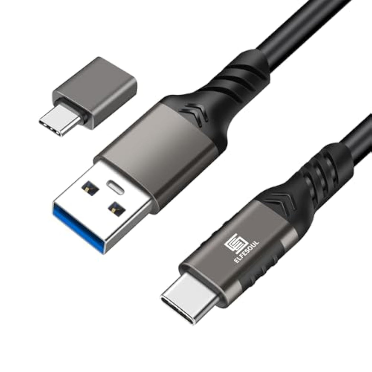 Usb C Cable 10Ft, Usb-A To Usb-C Cable Usb 3.1 Usb 3.2 Gen2 10Gbps Data Charger Cord For Samsung Galaxy S24 S23 S22 S21 S20 S10 S9 S8+, Android Auto Usb Cord And Iphone 15/15 Pro, No Braided.