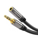 KabelDirekt – 15ft – Headphone Extension Lead Cable, 3.5mm connectors (aux Audio Cable, Male Jack Plug/Female Jack, Practically Break-Proof Metal casing, Perfect for Headphones, Black)