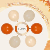 156pcs Fall Balloon Arch Kit Burnt Orange Sand White Nude Balloons for Wedding Baby Shower Party