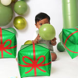 6pcs Red Green Christmas Gift Box Balloons Party Decor