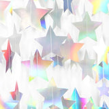 Iridescent Disco-Holographic Party-Decorations Christmas Garland - 62Ft Twinkle Little Star Streamers Hanging Banner,Wedding Birthday Bachelorette Baby Bridal Shower Decor