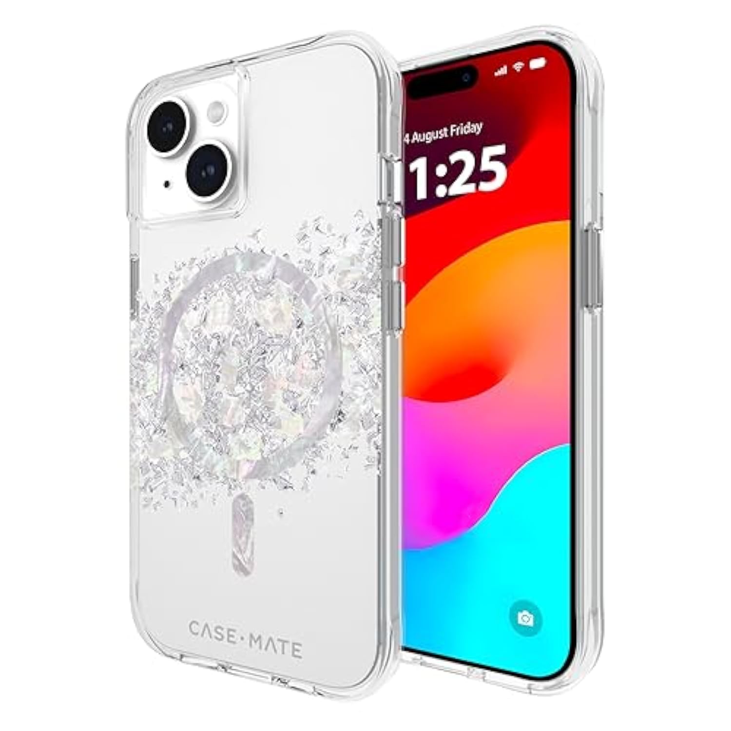 Case-Mate iPhone 15 Case - Touch of Pearl [12ft Drop Protection] [Compatible with MagSafe] Magnetic Cover with Cute Bling Sparkle for iPhone 15 6.1", Anti-Scratch, Shock Absorbent Material, Slim Fit