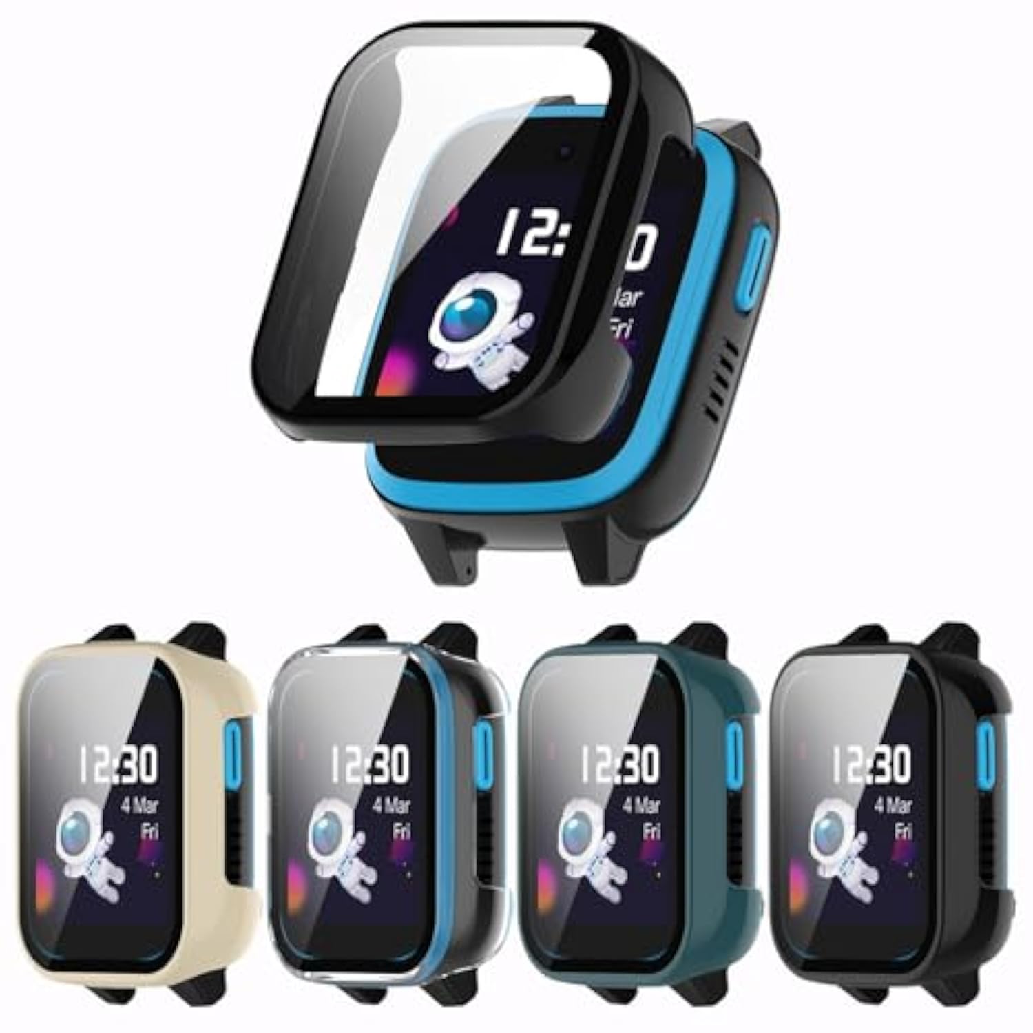 [4-Pack] Screen Protector Case With Tempered Glass Compitible With Xplora Xgo 3 Smart Watch, Hard Pc Case Screen Protector Cover Bumper Accessories For Women Men