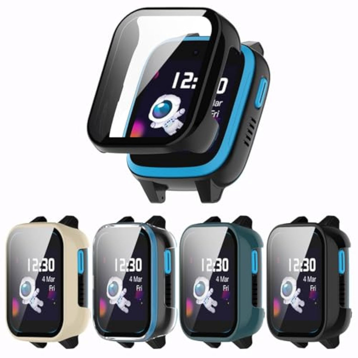 [4-Pack] Screen Protector Case With Tempered Glass Compitible With Xplora Xgo 3 Smart Watch, Hard Pc Case Screen Protector Cover Bumper Accessories For Women Men