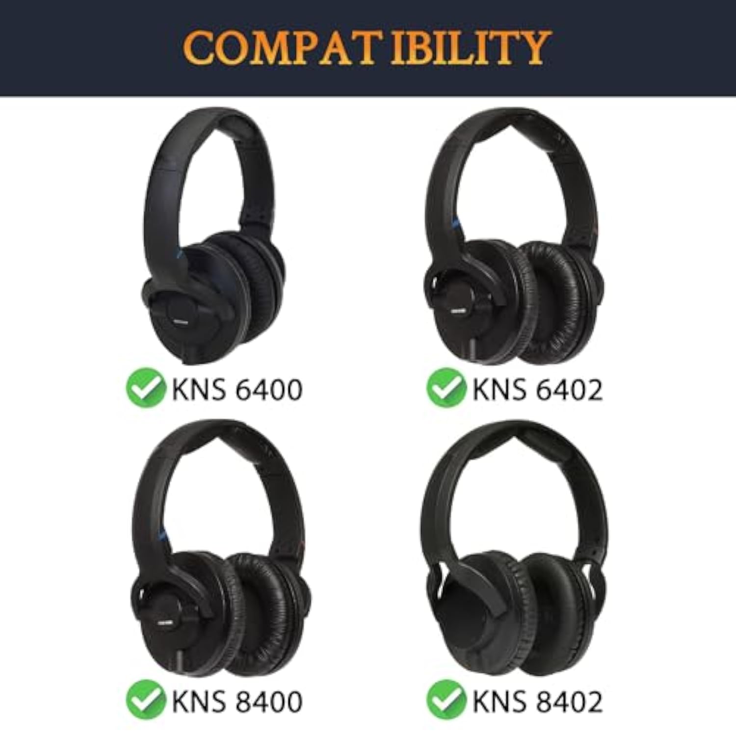 Cooling Gel Earpads Replacement For Krk Kns6400/Kns6402/Kns8400/Kns 8402 Headphones, Ear Pads Cushions With Durable Ice Silk Fabric, Comfort Noise Isolation Foam - Black