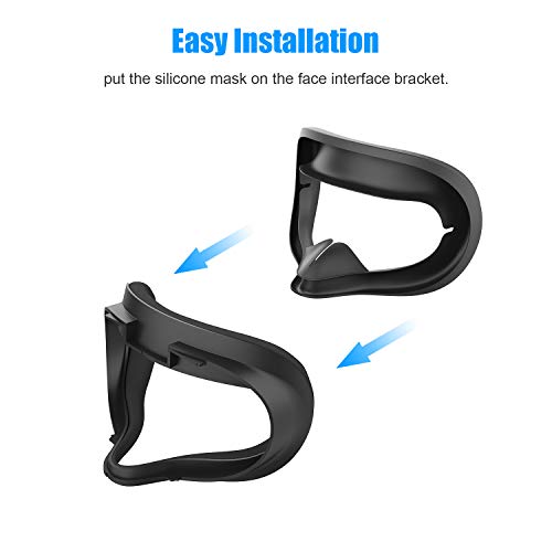Face Cushion Pad Replacement Compatible with Oculus Quest 2, Silicone Cover, Sweatproof Washable Lightproof Anti-Leakage VR Face Plate Mask