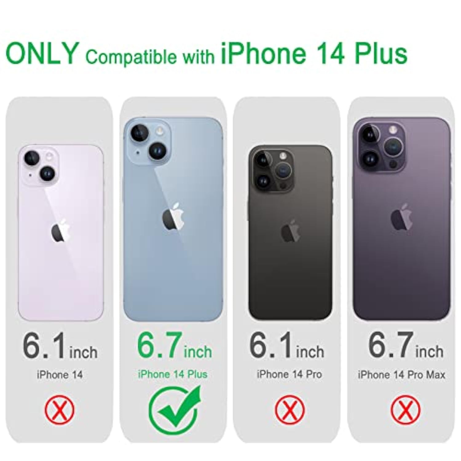 Compatible With Iphone 14 Plus Case Clear, Non-Yellowing Shockproof Phone Case For Apple Iphone 14 Plus, Slim Anti-Scratch Hard Pc Back Protective Cover Bumper 2022
