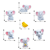 6Pack Mini Cute Elephant Figures Cake Toppers,Lovely Elephant Characters Toys Miniature Fairy Garden Decor For Kids Birthday Baby Shower Automobile Decoration