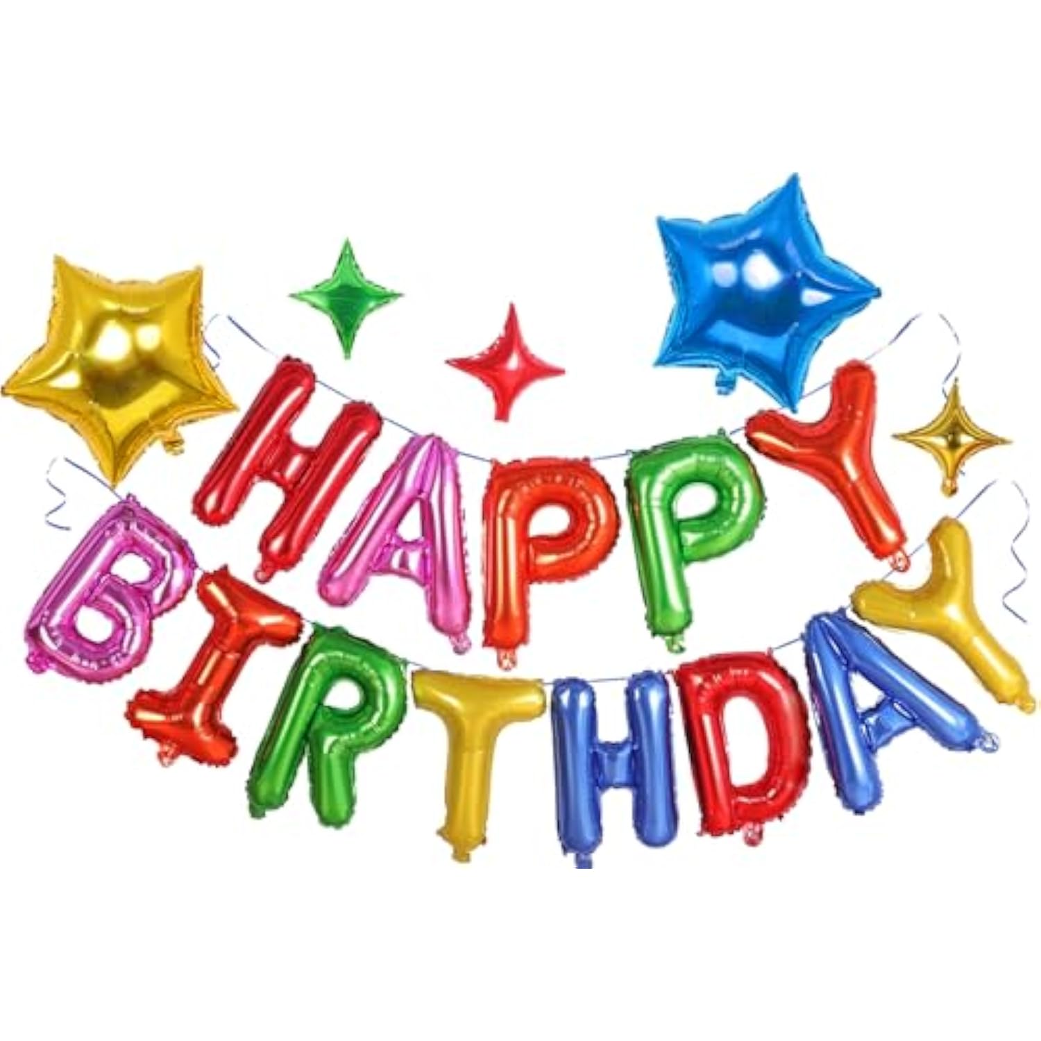26-Piece Rainbow Birthday Balloon Set with 8 Star Balloons for Parties