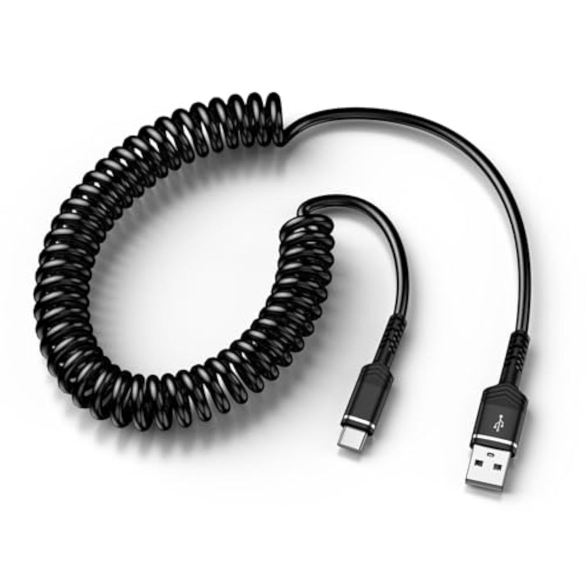 Usb To Usb C Coiled Cable Fast Charging For Iphone 16E/16/16 Pro/16 Pro Max/16 Plus/15/15 Pro/15 Pro Max/Plus,3Ft Retractable Car Charger Cord Android Auto For Samsung Galaxy A16 S25,Pixel 9 Pro Xl