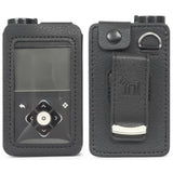 Case for Medtronic MiniMed 780G 770G 670G 630G 640G Insulin Pump, Form-Fit Cover [Built-in Screen Protection] and [Rotating Metal Belt Clip] - Black Vegan Leather