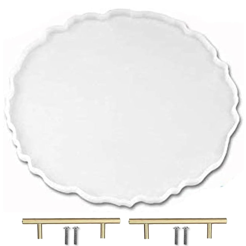 13 Inches Large Silicone Tray Mold, Big Geode Silicone Mold For Resin, Irregular Shaped Round Resin Geode Tray Molds For Making Resin Craft Diy Home Decoration