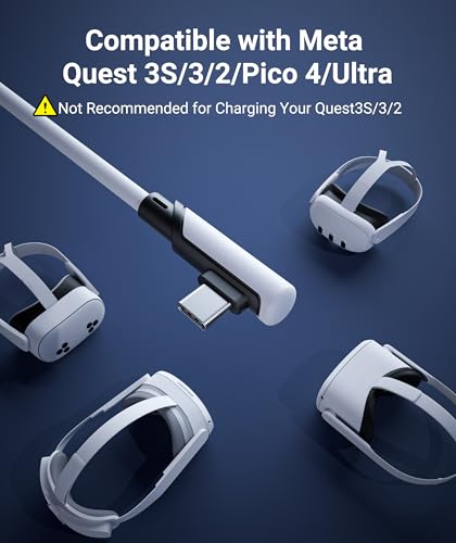 Link Cable 16FT for PCVR Compatible with Oculus/Quest 3/Meta Quest 3S, Quest2/Pro/Pico 4/Ultra Accessories and PC/SteamVR, High Speed PC Data