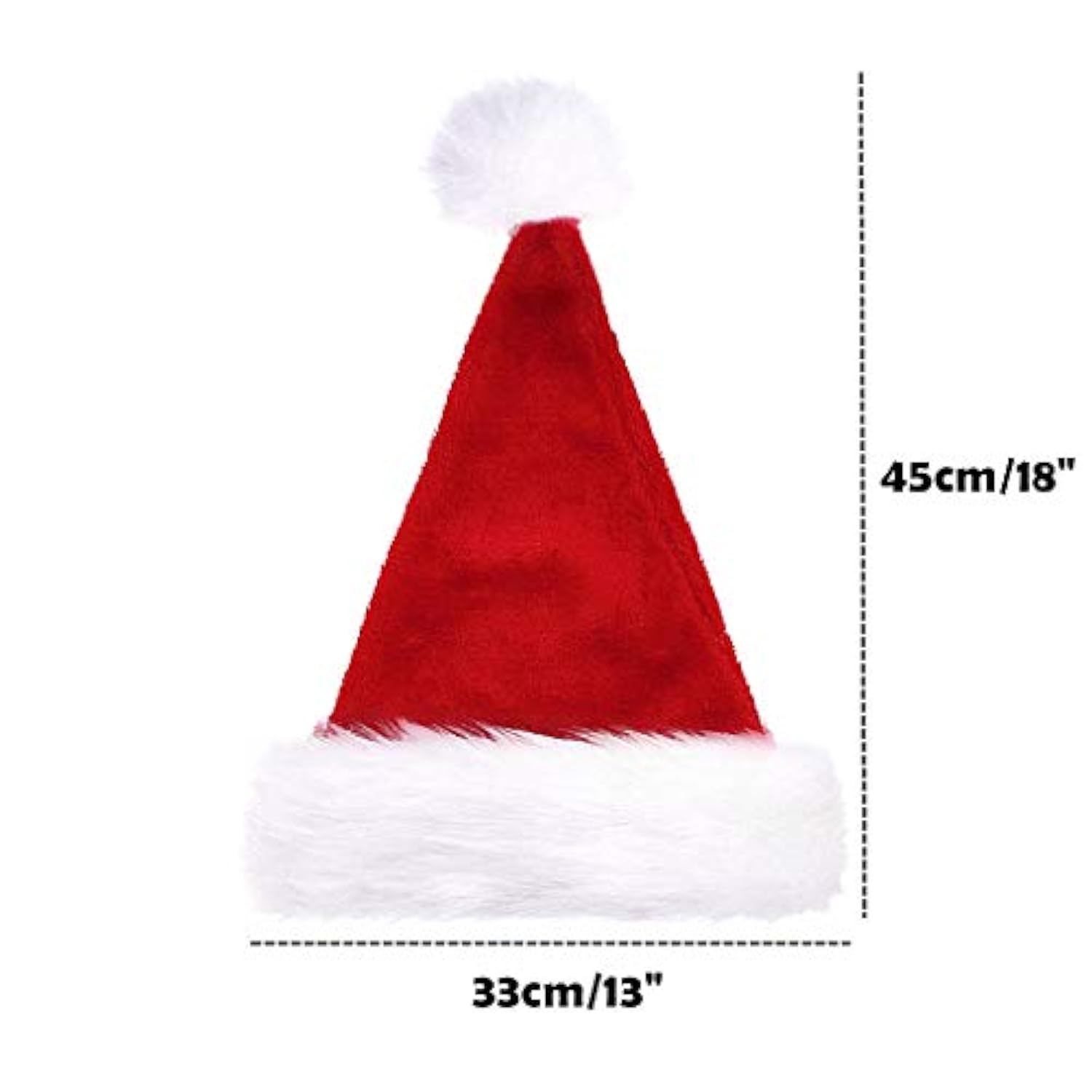 Christmas Santa Hat,Thickened Double-Layered Luxury Plush Adults' Santa Claus Xmas Cap Hat(2Pcs)
