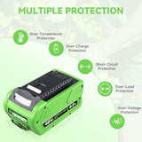1 Pack 6000Mah Capacity 40V Replacement For Greenworks Battery Compatible With Greenworks 40 Volt Lithium Battery 29472 29462 G-Max Power Tools 29252 20202 22262 25312 25322