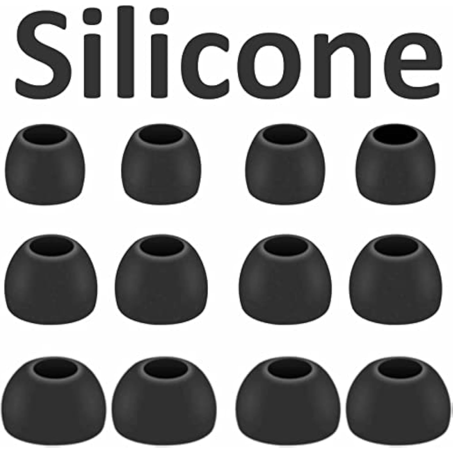 Replacement Earbuds Tips Silicone Ear Tips For Jbl Tune 230Nc Tws/Tune 125Tws /Tune 130Nc Tws/Vibe 200Tws / Free X,Fit In Case, Buds Tips,6 Pairs S/M/L 3 Size,Black713