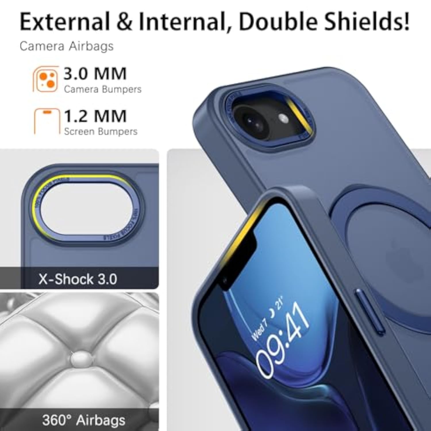 Magnetic Ring Stand Case for iPhone 17E/16E 6.1" - Slim Shockproof Kickstand Phone Case