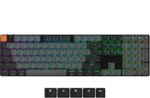 K5 Version 2, Qmk Ultra-Slim 100% Full Size Layout Wireless Mechanical Keyboard, Hot-Swappable 104 Keys Low-Profile Mechanical Brown Switch, Rgb Backlight Wired/Bluetooth For Mac/Windows