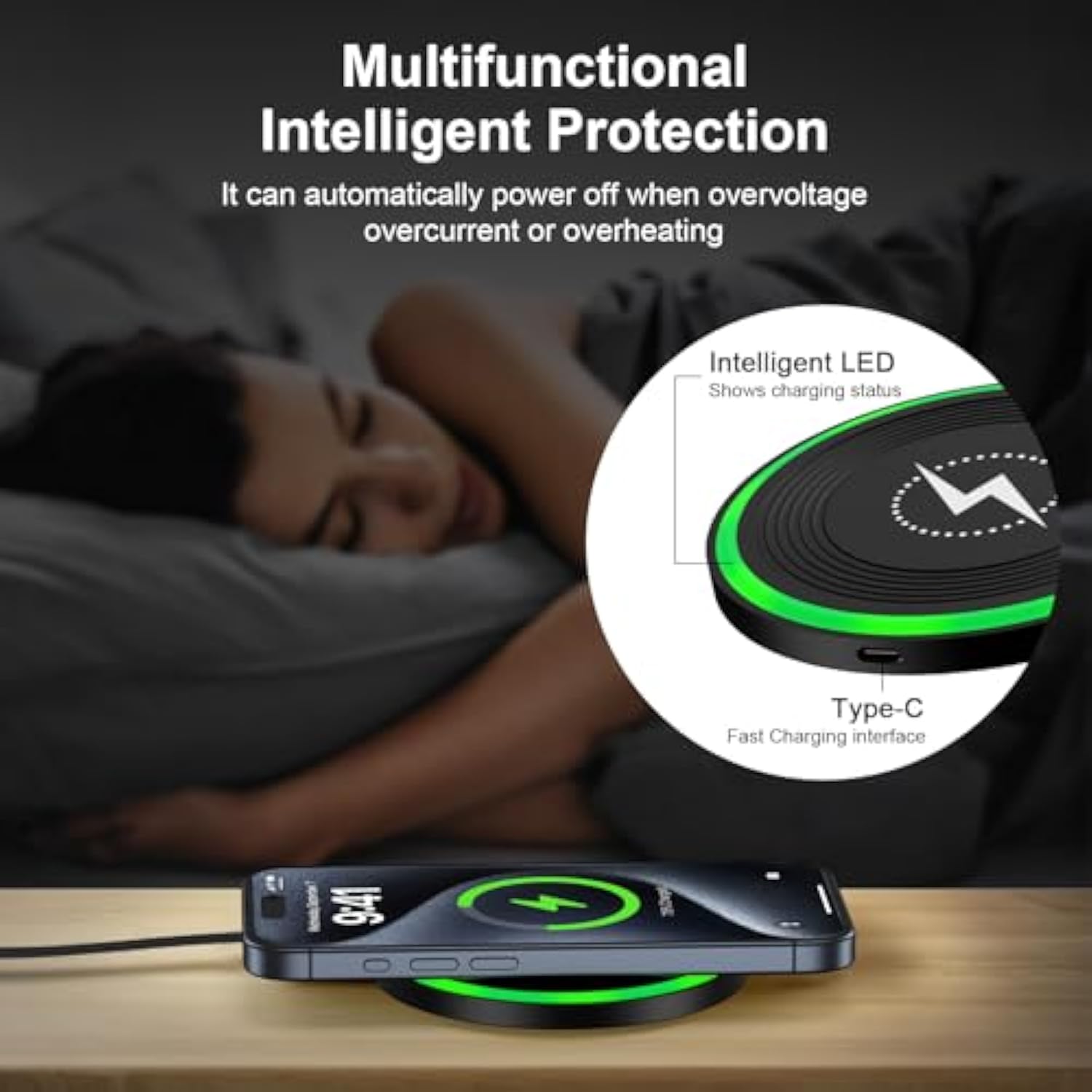 Android Wireless Charger Fast Charging Pad For Motorola Edge/Razr 2025 2024,Moto G Stylus/Power 2025,Razr 50 Ultra,Wireless Samsung Phone Charger Station 15W For Galaxy S24/S23/S22 With Qc Adapter