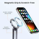 Magnetic Cell Phone Tripod,Adjustable Phone Holder for Desk,Portable Mini Tripod Phone Mount for Travel,Vlogging,Selfies,Compatible with MagSafe