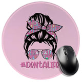Pink Round Mouse Pad 8.6 X 8.6 Inch Funny Office Decor For Gaming Laptop With Stitched Edges Non-Slip Rubber Base,Gift For Female Dental Colleagues