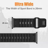 Sport Bands for  Watch Ultra 3 2 1 Band 49mm 46mm 45mm 44mm 42mm Women Men,Rugged Wide Silicone Waterproof Wristbands with Metal Adapter Strap
