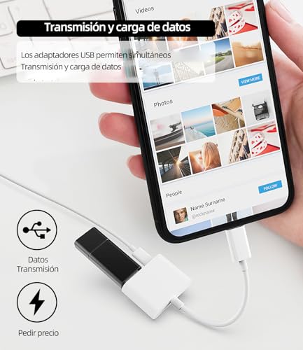 Lightning to USB 2in1 Converter Charger Jack Adapter Cable OTG for  for iPhone 14 13 12 11 Pro MAX 7 8 Plus X SE XS XR for iPad Air Accessories