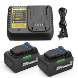 2Pack 6.5Ah Replacement For Dewalt 20V Max Battery And Charger, With Dcb118 20V Charger