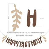 17Pcs Brown Tan Neutral Bithday Sign Banner Beige Cream Nude Party Tassel Garland Circle Dot Hanging Paper Streamers Backdrop Bear Birthday Table Wall Décor