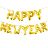 16 Inch Gold Happy New Year 2025 Balloons Party Supplies