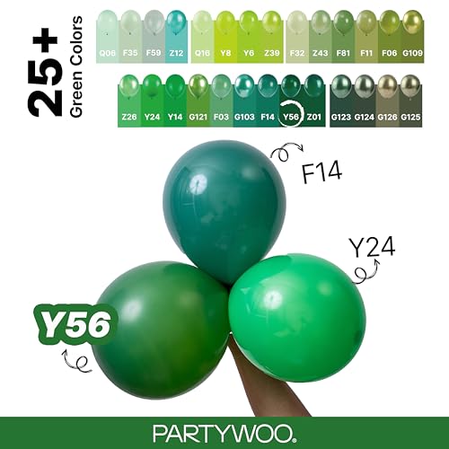 Dark Green Balloons 152pcs Emerald Hunter Forest Green Color