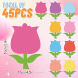 45 Pcs Spring Tulip Flower Cutouts Cut-Outs Colorful Floral Cardboard Paper Cutting With 100 Pcs Glue Points For Diy Crafts Party Classroom Bulletin Board