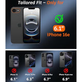 For Iphone 16E Case: Phone Case With Screen Protector & Lens Guard (Compatible With Magsafe) (Shockproof) (Dropproof) Heavy Duty Rugged Protection Cover For Apple 16E 6.1" (Gray)