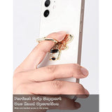 Bee Phone Ring Holder Kickstand with Crystal, Cute Grip for iPhone, Gold Black
