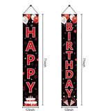 Red & Black Happy Birthday Door Banners – Party Decor for 16th to 60th Birthdays