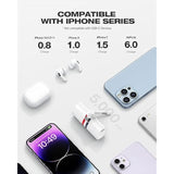 Mini Portable Charger For Iphone | 5000Mah 20W Pd Fast Charging Battery Pack With Stand | Cute Led Display Small Power Bank For Iphone 14, 13, 12, 11, 8, 7, Pro Max, Xr, Xs, Airpods -White